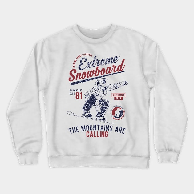 Extreme Snowboard Crewneck Sweatshirt by JakeRhodes